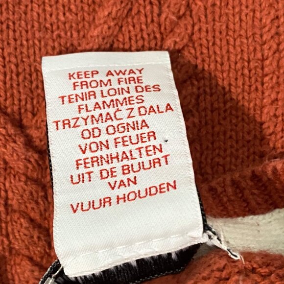 Cupcakes and Cashmere Girls Daisy Burnt Orange Sweater Dress Size 4 Cable Knit - Picture 4 of 6